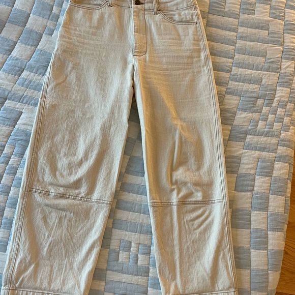 Micaela Greg Seamed Jean with Contrast Stitching Cream size large - Picture 6 of 7